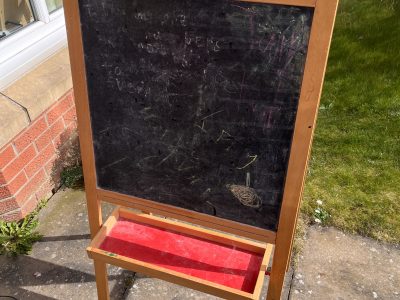 Double sided chalk/white board